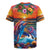 Hawaiian Lei Day Rugby Jersey Dolphins with Colorful Corals and Romantic Sunset