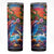 Hawaiian Lei Day Skinny Tumbler Dolphins with Colorful Corals and Romantic Sunset