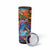 Hawaiian Lei Day Skinny Tumbler Dolphins with Colorful Corals and Romantic Sunset