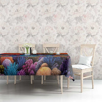 Hawaiian Lei Day Tablecloth Dolphins with Colorful Corals and Romantic Sunset LT03 - Polynesian Pride