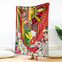 Personalised Hawaii and Philippines Together Blanket The Emblems with Cultural Symbols Green-Yellow-Red Tricolor LT03 - Polynesian Pride