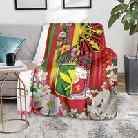 Personalised Hawaii and Philippines Together Blanket The Emblems with Cultural Symbols Green-Yellow-Red Tricolor LT03 - Polynesian Pride