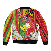 Personalised Hawaii and Philippines Together Bomber Jacket The Emblems with Cultural Symbols Green-Yellow-Red Tricolor LT03 - Polynesian Pride