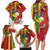 Personalised Hawaii and Philippines Together Family Matching Long Sleeve Bodycon Dress and Hawaiian Shirt The Emblems with Cultural Symbols Green-Yellow-Red Tricolor