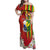 Personalised Hawaii and Philippines Together Family Matching Off Shoulder Maxi Dress and Hawaiian Shirt The Emblems with Cultural Symbols Green-Yellow-Red Tricolor