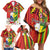 Personalised Hawaii and Philippines Together Family Matching Off Shoulder Short Dress and Hawaiian Shirt The Emblems with Cultural Symbols Green-Yellow-Red Tricolor