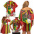 Personalised Hawaii and Philippines Together Family Matching Off Shoulder Short Dress and Hawaiian Shirt The Emblems with Cultural Symbols Green-Yellow-Red Tricolor