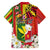 Personalised Hawaii and Philippines Together Family Matching Off Shoulder Short Dress and Hawaiian Shirt The Emblems with Cultural Symbols Green-Yellow-Red Tricolor