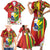 Personalised Hawaii and Philippines Together Family Matching Short Sleeve Bodycon Dress and Hawaiian Shirt The Emblems with Cultural Symbols Green-Yellow-Red Tricolor