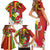 Personalised Hawaii and Philippines Together Family Matching Short Sleeve Bodycon Dress and Hawaiian Shirt The Emblems with Cultural Symbols Green-Yellow-Red Tricolor