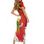 Personalised Hawaii and Philippines Together Short Sleeve Bodycon Dress The Emblems with Cultural Symbols Green-Yellow-Red Tricolor