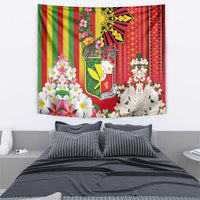 Personalised Hawaii and Philippines Together Tapestry The Emblems with Cultural Symbols Green-Yellow-Red Tricolor LT03 - Polynesian Pride