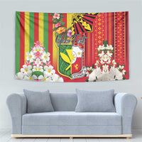 Personalised Hawaii and Philippines Together Tapestry The Emblems with Cultural Symbols Green-Yellow-Red Tricolor LT03 - Polynesian Pride