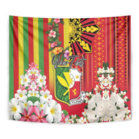 Personalised Hawaii and Philippines Together Tapestry The Emblems with Cultural Symbols Green-Yellow-Red Tricolor LT03 - Polynesian Pride