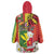 Personalised Hawaii and Philippines Together Wearable Blanket Hoodie The Emblems with Cultural Symbols Green-Yellow-Red Tricolor