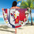 Personalised Hawaii and Philippines Together Beach Blanket The Emblems with Cultural Symbols Blue-White-Red Tricolor