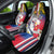 Personalised Hawaii and Philippines Together Car Seat Cover The Emblems with Cultural Symbols Blue-White-Red Tricolor