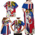 Personalised Hawaii and Philippines Together Family Matching Off Shoulder Maxi Dress and Hawaiian Shirt The Emblems with Cultural Symbols Blue-White-Red Tricolor