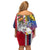 Personalised Hawaii and Philippines Together Family Matching Off Shoulder Short Dress and Hawaiian Shirt The Emblems with Cultural Symbols Blue-White-Red Tricolor