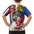 Personalised Hawaii and Philippines Together Family Matching Short Sleeve Bodycon Dress and Hawaiian Shirt The Emblems with Cultural Symbols Blue-White-Red Tricolor