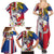 Personalised Hawaii and Philippines Together Family Matching Summer Maxi Dress and Hawaiian Shirt The Emblems with Cultural Symbols Blue-White-Red Tricolor