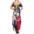 Personalised Hawaii and Philippines Together Family Matching Summer Maxi Dress and Hawaiian Shirt The Emblems with Cultural Symbols Blue-White-Red Tricolor