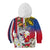 Personalised Hawaii and Philippines Together Kid Hoodie The Emblems with Cultural Symbols Blue-White-Red Tricolor