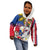 Personalised Hawaii and Philippines Together Kid Hoodie The Emblems with Cultural Symbols Blue-White-Red Tricolor