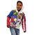 Personalised Hawaii and Philippines Together Kid Hoodie The Emblems with Cultural Symbols Blue-White-Red Tricolor