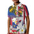 Personalised Hawaii and Philippines Together Kid Polo Shirt The Emblems with Cultural Symbols Blue-White-Red Tricolor