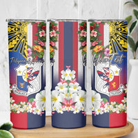 Personalised Hawaii and Philippines Together Skinny Tumbler The Emblems with Cultural Symbols Blue-Red Gradient LT03 - Polynesian Pride