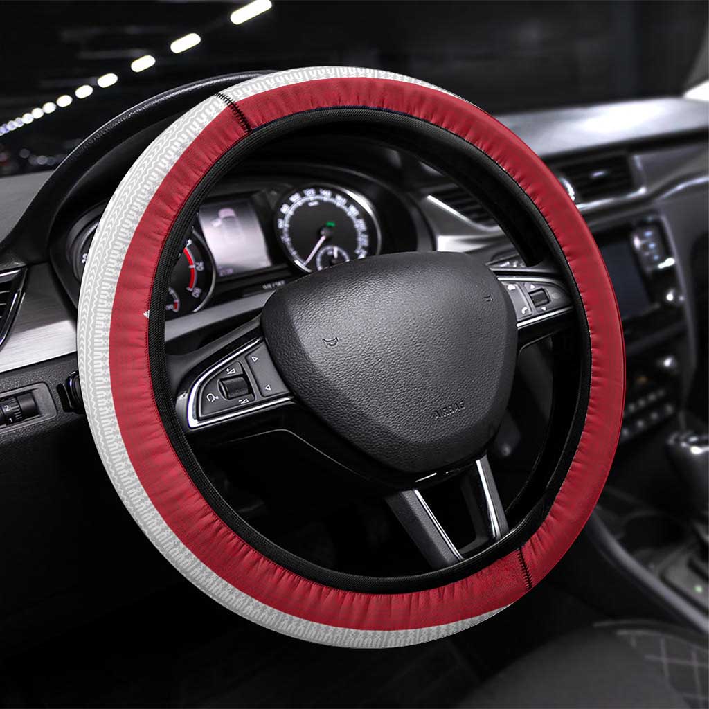 Hawaii and Philippines Together Steering Wheel Cover The Emblems with Cultural Symbols Blue-White-Red Tricolor LT03 Universal Fit Art - Polynesian Pride
