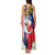 Personalised Hawaii and Philippines Together Tank Maxi Dress The Emblems with Cultural Symbols Blue-White-Red Tricolor