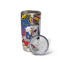 Personalised Hawaii and Philippines Together Tumbler Cup The Emblems with Cultural Symbols Blue-Red Gradient LT03 - Polynesian Pride