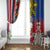 Personalised Hawaii and Philippines Together Window Curtain The Emblems with Cultural Symbols Blue-White-Red Tricolor