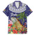 Bula Fiji Crested Iguana Hawaiian Shirt Tagimaucia Tapa Tribal Blue Color LT03 Blue - Polynesian Pride