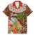 Bula Fiji Crested Iguana Hawaiian Shirt Tagimaucia Tapa Tribal Brown Color LT03 Brown - Polynesian Pride