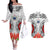 Samoa Siapo Ula Fala Couples Matching Off The Shoulder Long Sleeve Dress and Hawaiian Shirt With Ginger Plant White Color LT03 White - Polynesian Pride