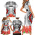 Samoa Siapo Ula Fala Family Matching Short Sleeve Bodycon Dress and Hawaiian Shirt With Ginger Plant White Color LT03 - Polynesian Pride