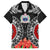 Samoa Siapo Ula Fala Family Matching Long Sleeve Bodycon Dress and Hawaiian Shirt With Ginger Plant Black Color LT03 Dad's Shirt - Short Sleeve Black - Polynesian Pride