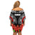 Samoa Siapo Ula Fala Family Matching Off Shoulder Short Dress and Hawaiian Shirt With Ginger Plant Black Color LT03 - Polynesian Pride