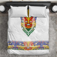 Haiti Flag Traditional Dashiki Bedding Set White Color LT03 White - Polynesian Pride