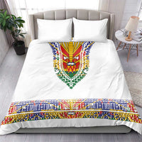 Haiti Flag Traditional Dashiki Bedding Set White Color LT03 - Polynesian Pride