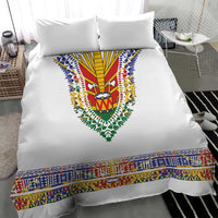 Haiti Flag Traditional Dashiki Bedding Set White Color LT03 - Polynesian Pride