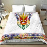 Haiti Flag Traditional Dashiki Bedding Set White Color LT03 - Polynesian Pride