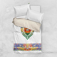 Haiti Flag Traditional Dashiki Bedding Set White Color LT03 US Twin 172cm x 218cm White - Polynesian Pride