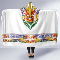 Haiti Flag Traditional Dashiki Hooded Blanket White Color LT03 One Size White - Polynesian Pride