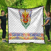 Haiti Flag Traditional Dashiki Quilt White Color LT03 - Polynesian Pride