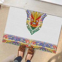 Haiti Flag Traditional Dashiki Rubber Doormat White Color LT03 - Polynesian Pride