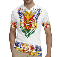 Haiti Flag Traditional Dashiki Rugby Jersey White Color LT03 - Polynesian Pride